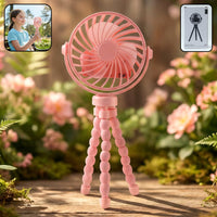 Rechargeable LED Fan with Flexible Tripod