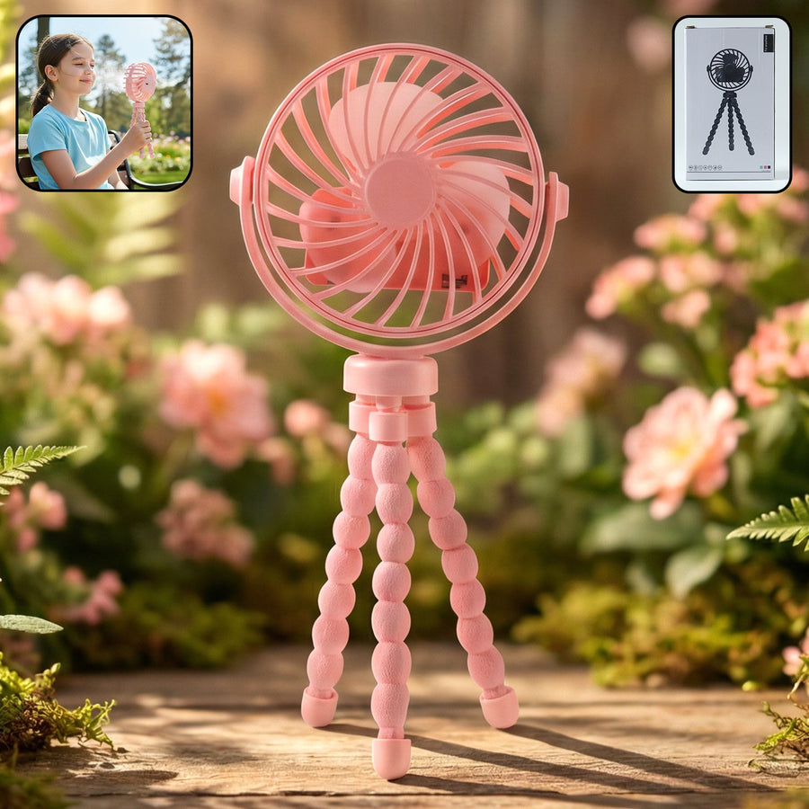Rechargeable LED Fan with Flexible Tripod