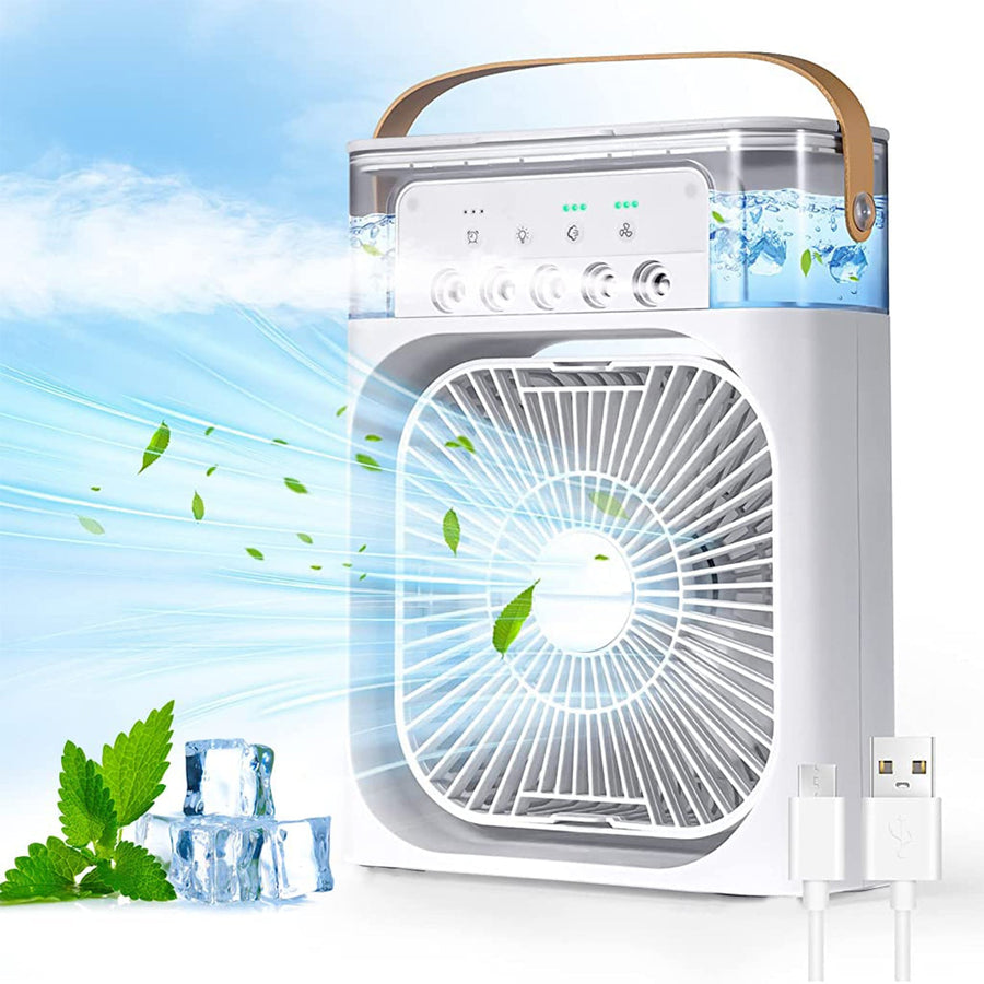 Portable Air Cooler Fan with 7-Color LED Light