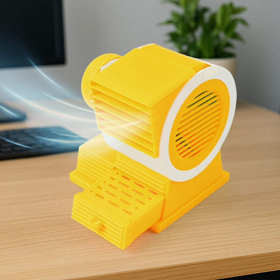Mini Dual-Blade USB Table Fan with Fragrance Tray