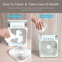 Portable Air Cooler Fan with 7-Color LED Light