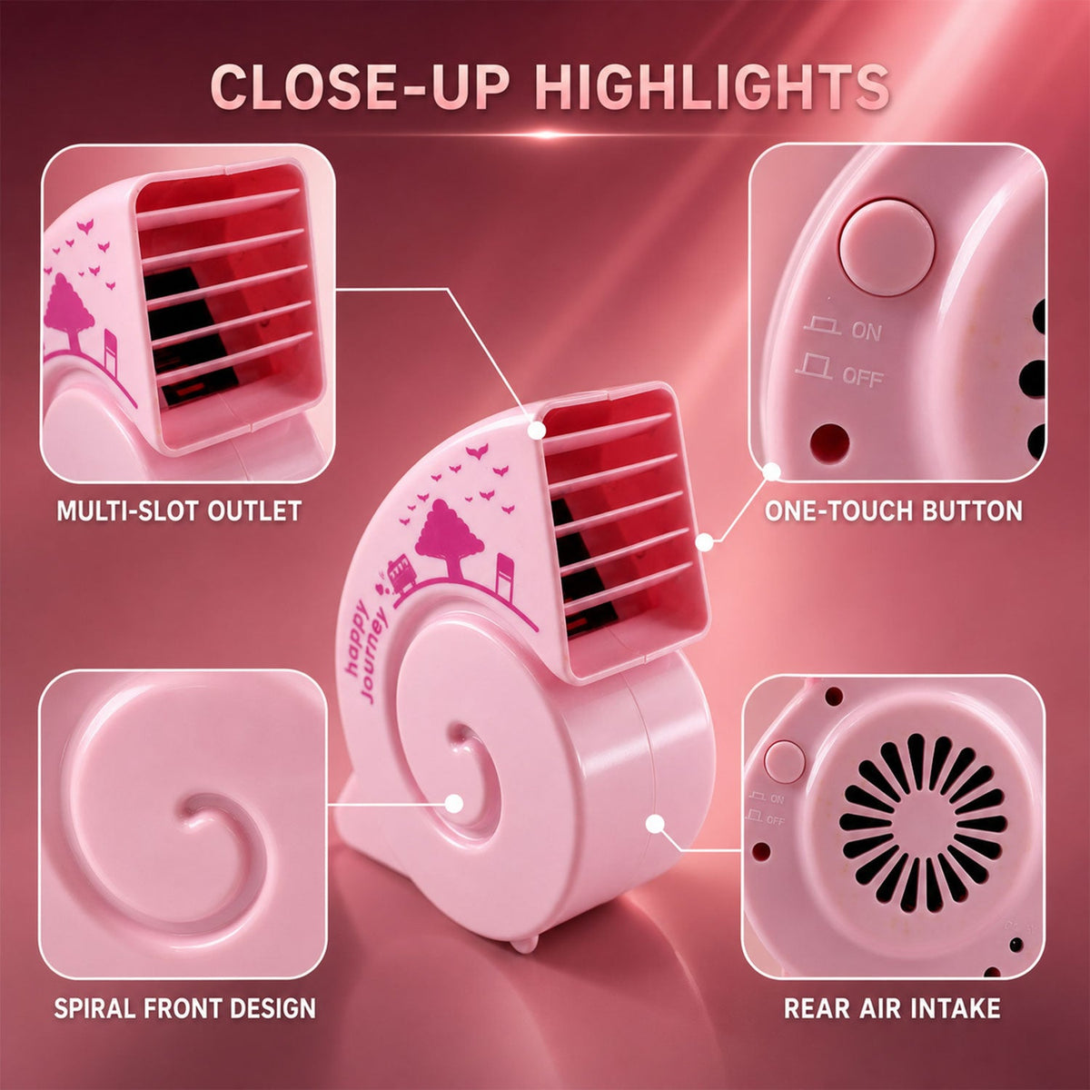 Bright Color Mini USB Desk Fan