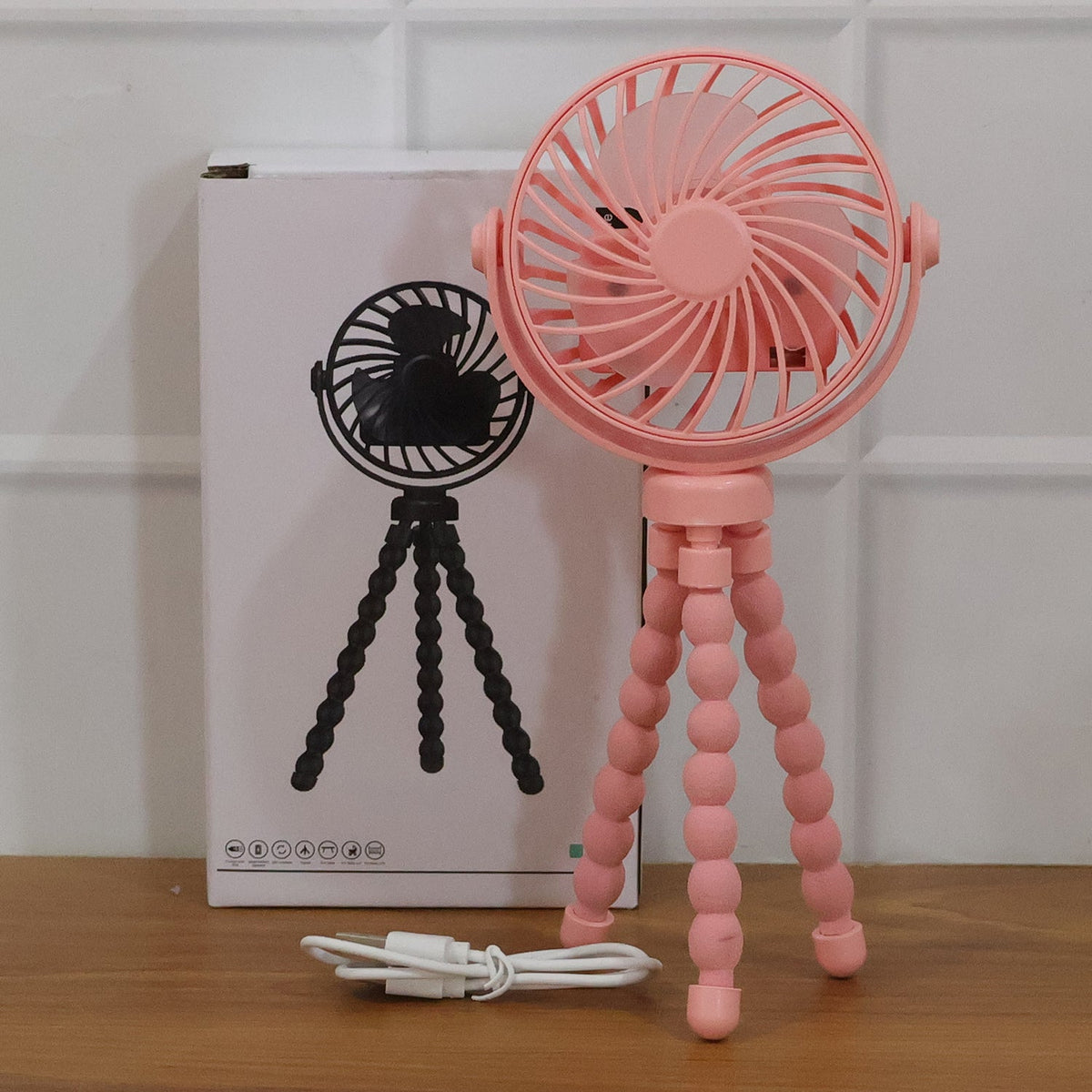Rechargeable LED Fan with Flexible Tripod