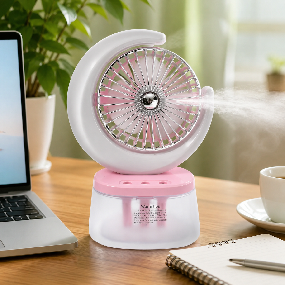 3-in-1 Portable Humidifying Fan with LED