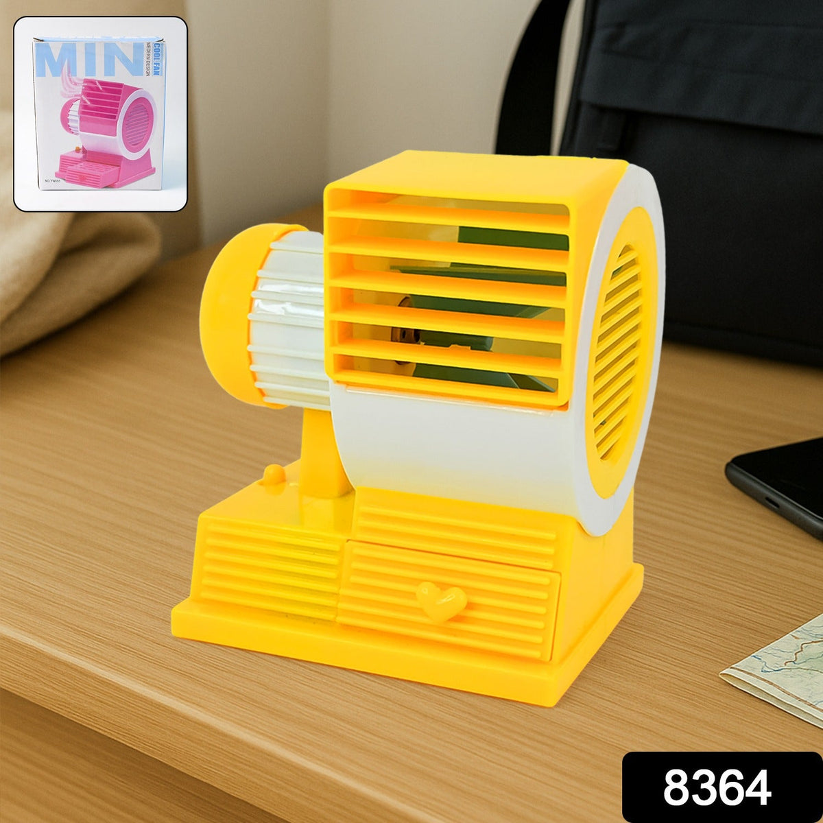 Mini Dual-Blade USB Table Fan with Fragrance Tray
