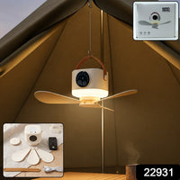 3-in-1 Rechargeable Camping Fan with LED Light
