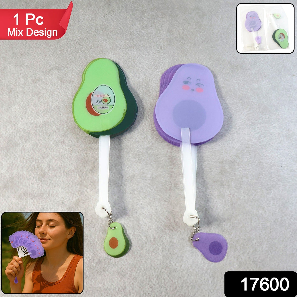 Foldable Pocket Fan with Keychain