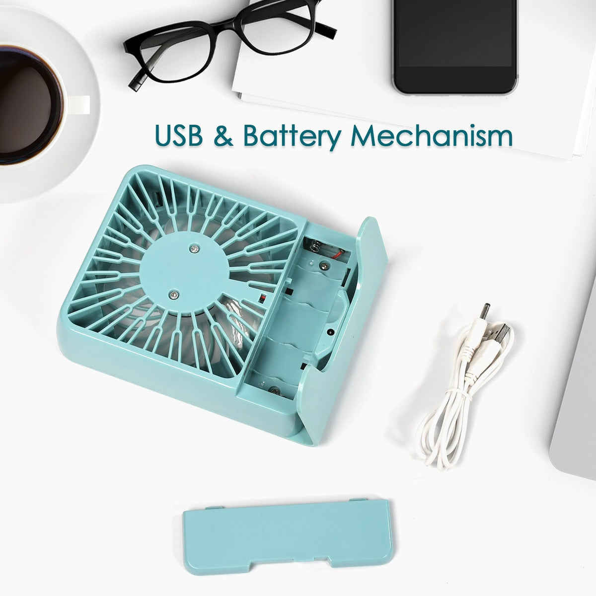 Quiet 3-Speed USB Desk Fan