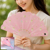 Floral Print Folding Hand Fan for Women