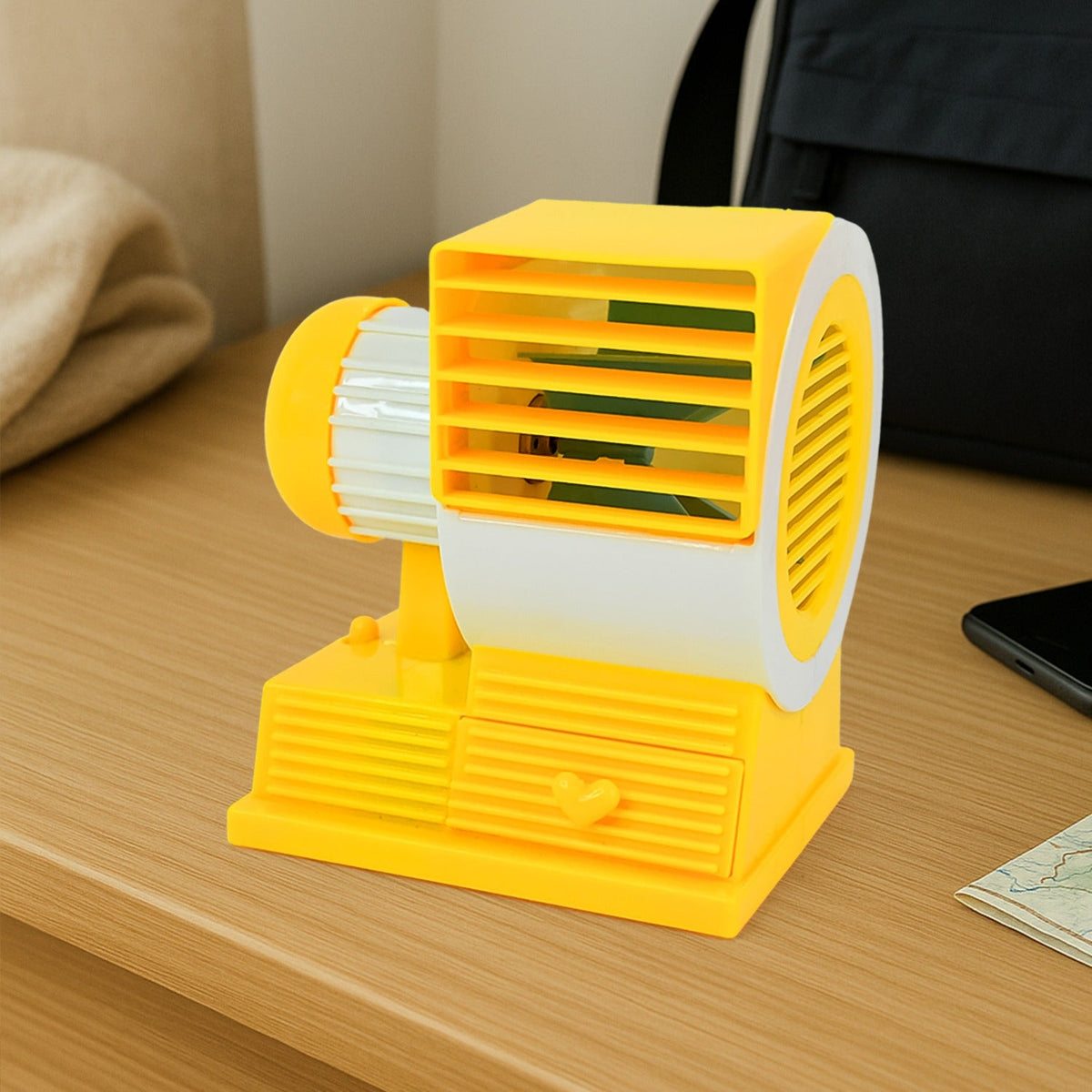 Mini Dual-Blade USB Table Fan with Fragrance Tray