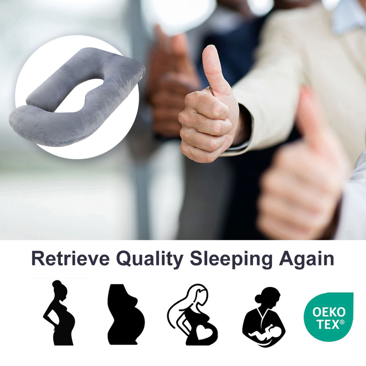 Ergonomic J-Shaped Maternity Pillow