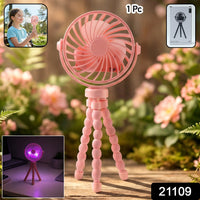 Rechargeable LED Fan with Flexible Tripod