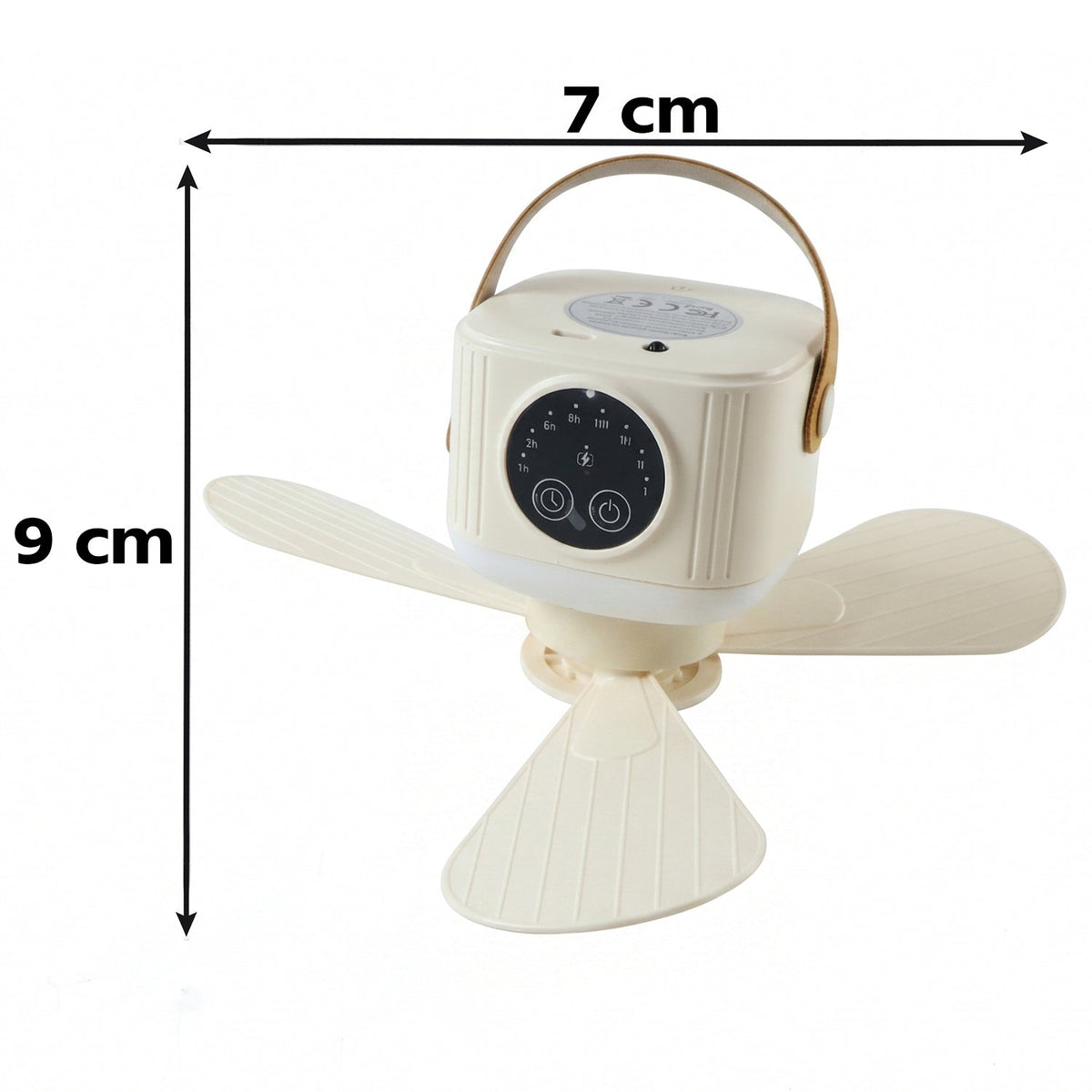 3-in-1 Rechargeable Camping Fan with LED Light