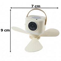 3-in-1 Rechargeable Camping Fan with LED Light