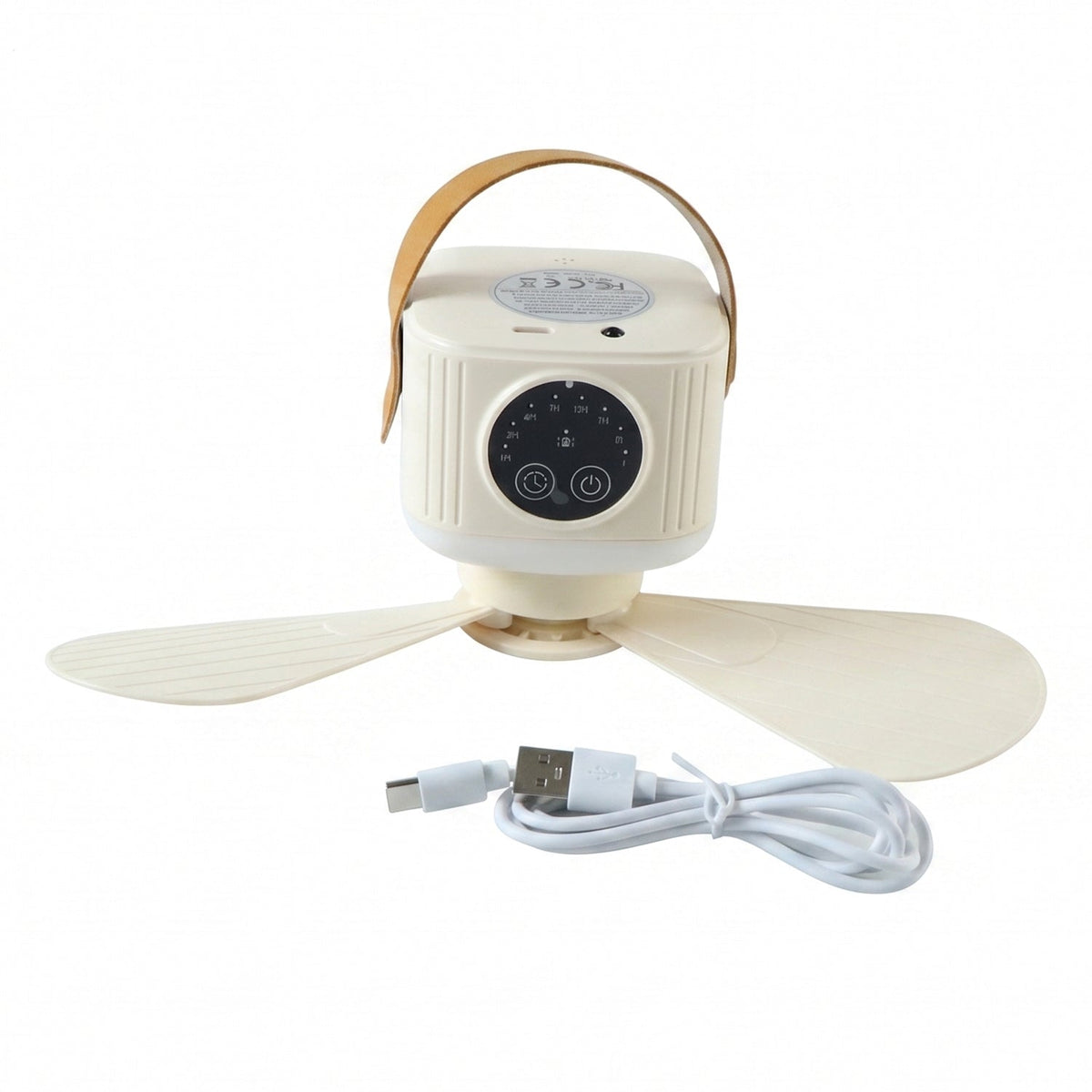 3-in-1 Rechargeable Camping Fan with LED Light