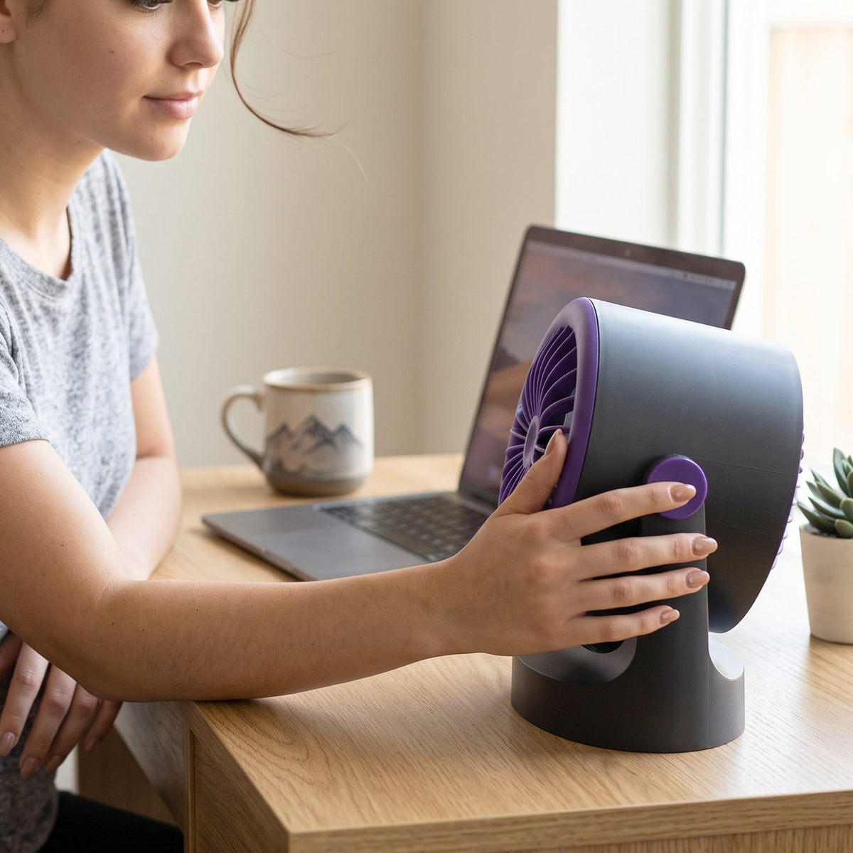 Desktop Air Circulator Fan with Hanging Hook