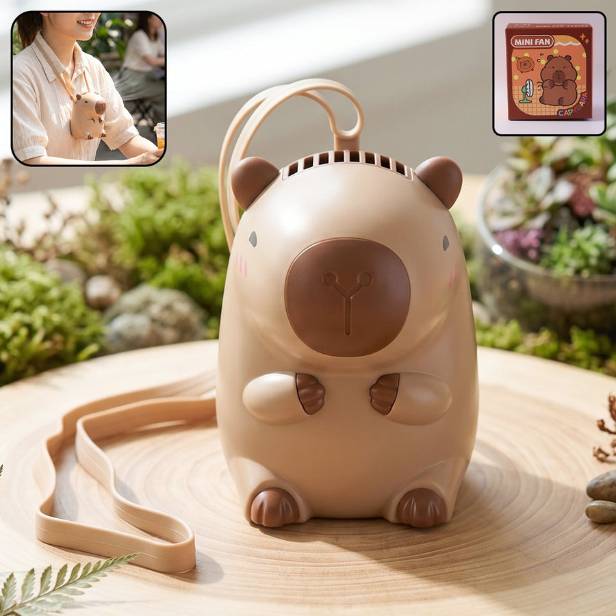 Rechargeable Mini Bear Fan with Neck Strap