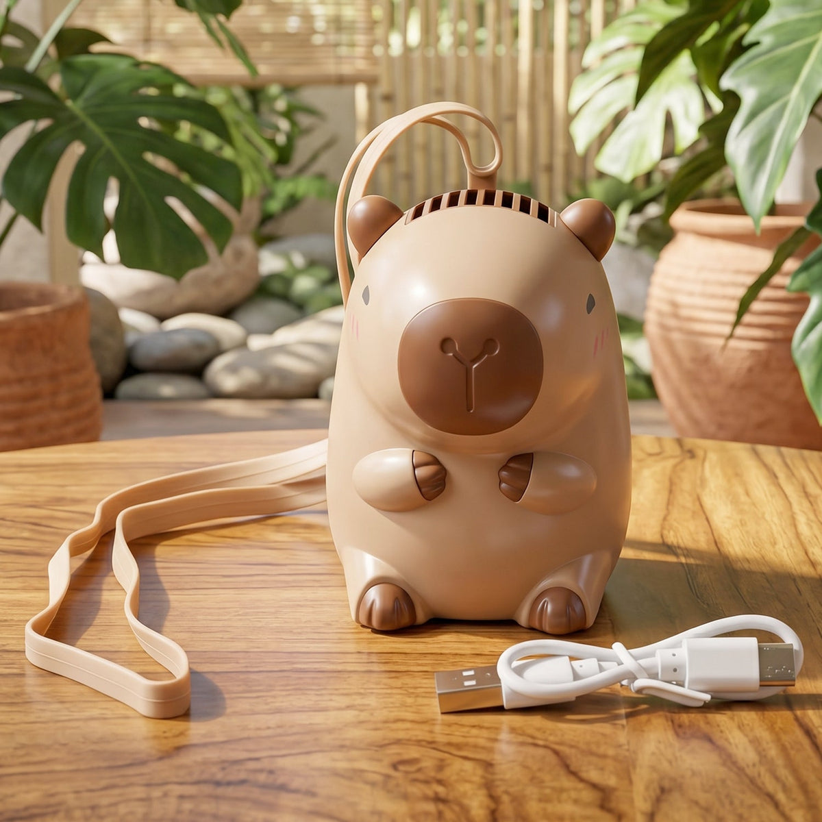 Rechargeable Mini Bear Fan with Neck Strap