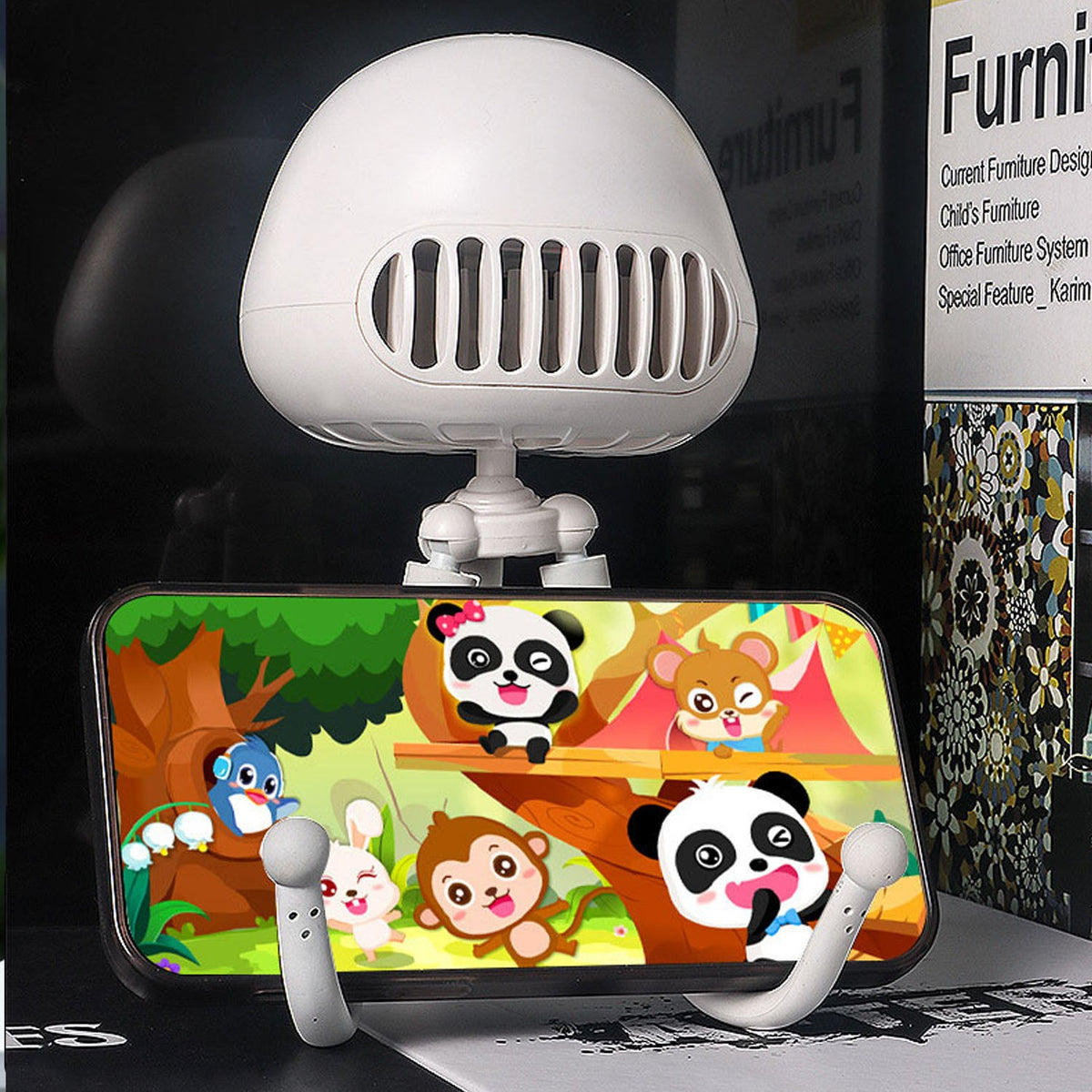 Handheld Fan with LED Star Projector