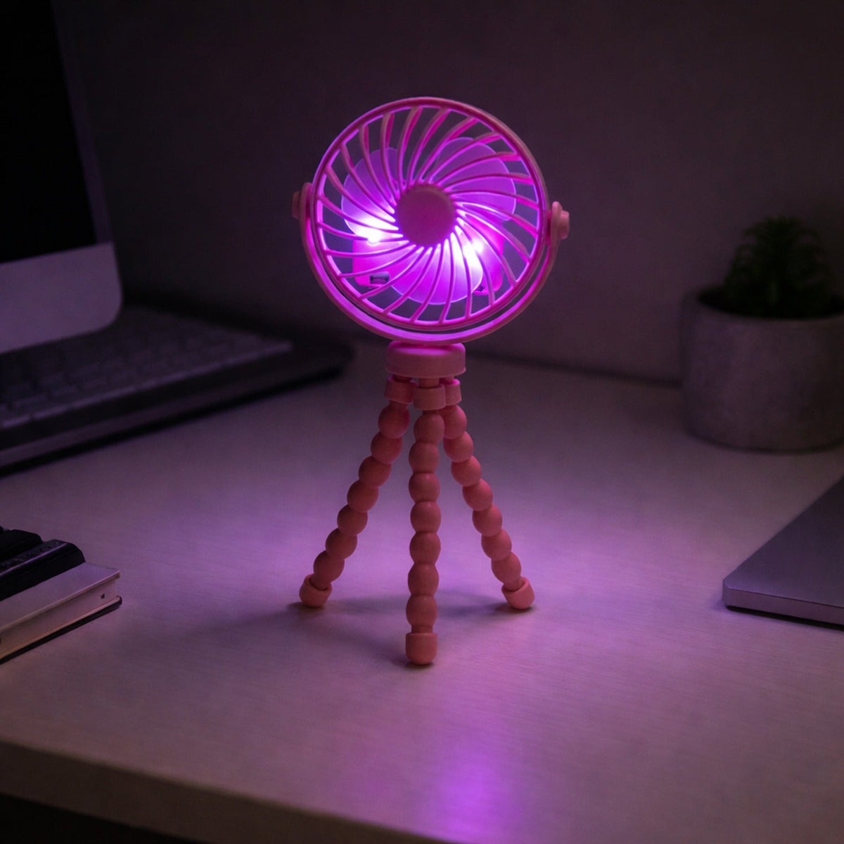 Rechargeable LED Fan with Flexible Tripod