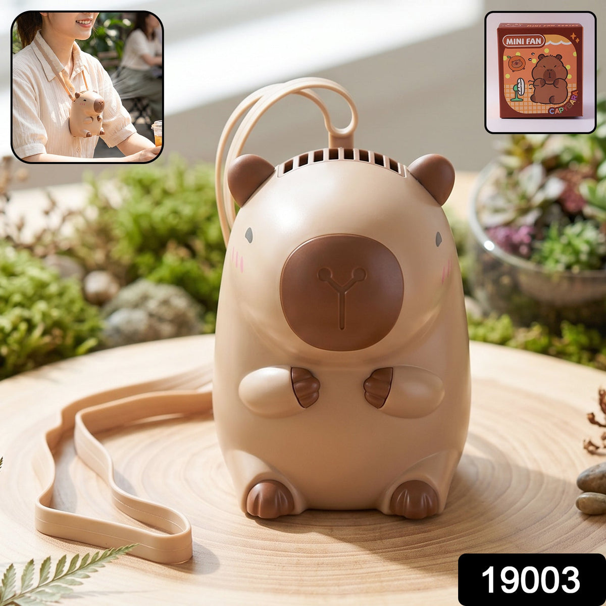 Rechargeable Mini Bear Fan with Neck Strap